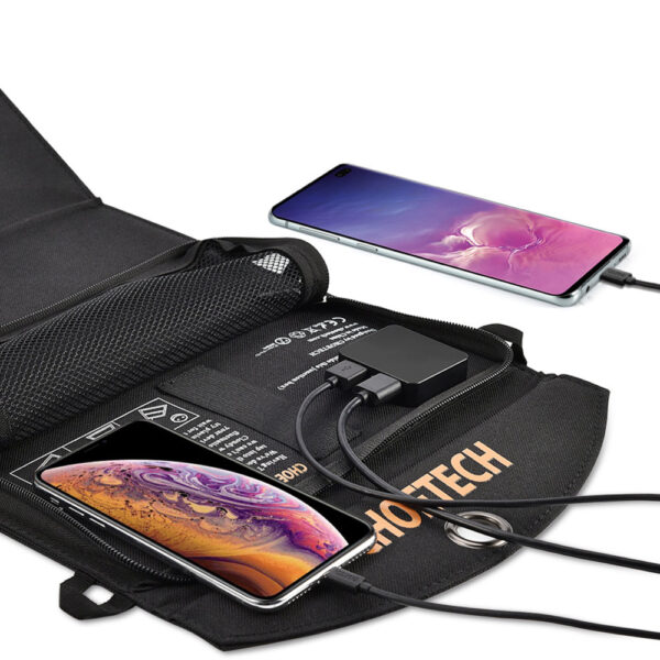 Ładowarka solarna słoneczna USB składana 19W 2xUSB czarna 2 1016621 3 ladowarka solarna sloneczna usb skladana choetech hurtownia sklep