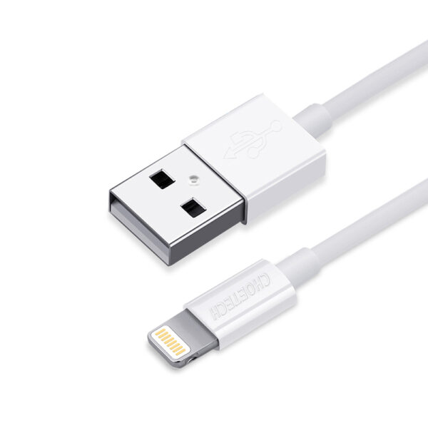 Kabel przewód USB-A - Lightning MFI 1.8m certyfikowany biały 1 1016624 2 kabel przewod usb a lightning mfi 18m choetech hurtownia sklep