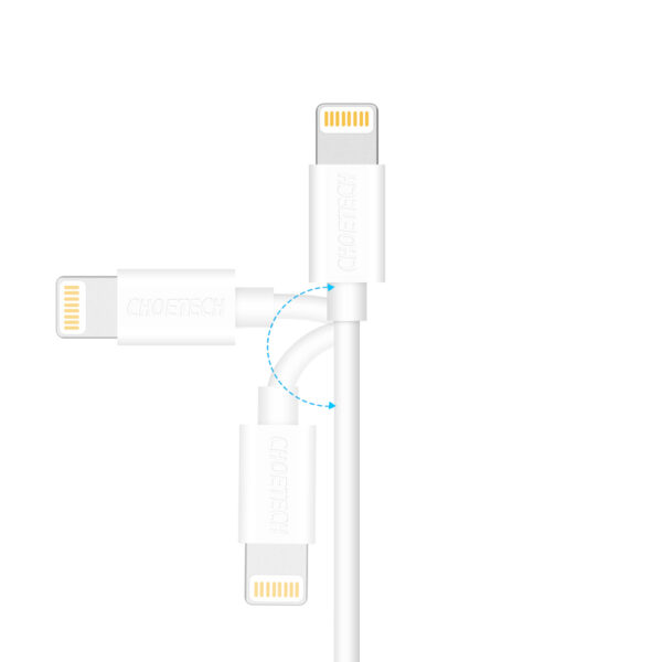 Kabel przewód USB-A - Lightning MFI 1.8m certyfikowany biały 6 1016624 7 kabel przewod usb a lightning mfi 18m choetech hurtownia sklep