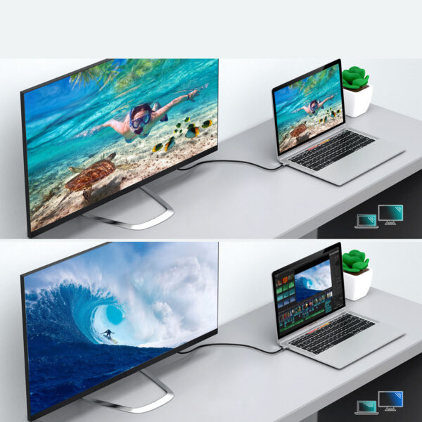 Przejściówka HUB USB Typ C - HDMI 2.0 + kabel HDMI 2m szary 3 1016638 4 przejsciowka hub usb c hdmi 20 choetech hurtownia sklep