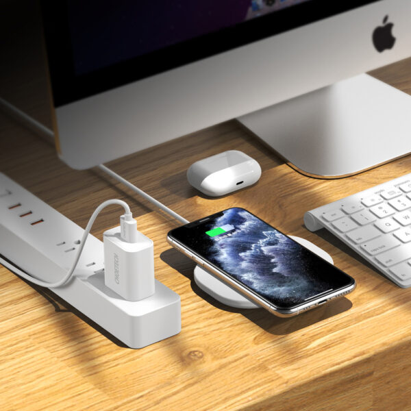 Ładowarka bezprzewodowa Qi 15W + kabel USB - USB Typ C 1m biały 4 1016639 5 ladowarka bezprzewodowa15w kabel u choetech hurtownia sklep