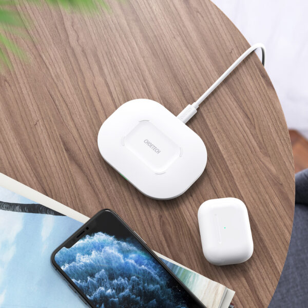 Ładowarka bezprzewodowa Qi 15W + kabel USB - USB Typ C 1m biały 6 1016639 7 ladowarka bezprzewodowa15w kabel u choetech hurtownia sklep