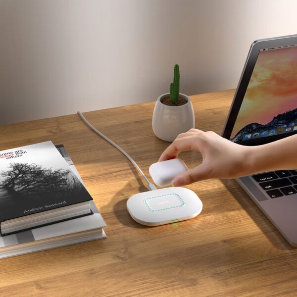Ładowarka bezprzewodowa Qi 15W + kabel USB - USB Typ C 1m biały 7 1016639 8 ladowarka bezprzewodowa15w kabel u choetech hurtownia sklep