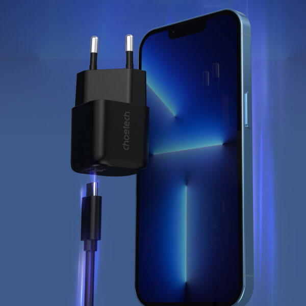 Ładowarka sieciowa GaN USB Typ C PD 30W czarny 2 1016658 3 ladowarka sieciowa gan usb c pd 30w choetech hurtownia sklep