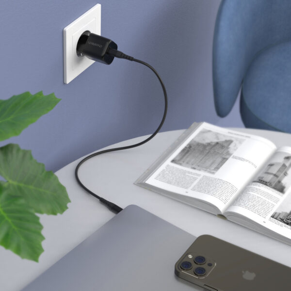 Ładowarka sieciowa GaN USB Typ C PD 30W czarny 5 1016658 6 ladowarka sieciowa gan usb c pd 30w choetech hurtownia sklep