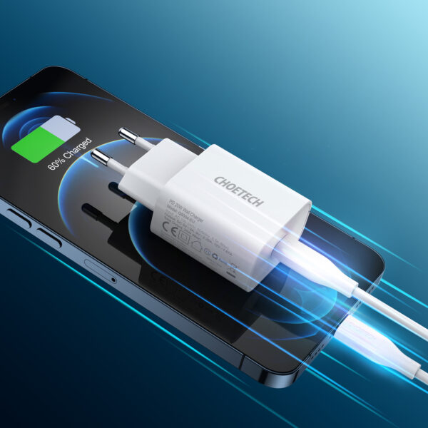 Ładowarka sieciowa USB Typ C PD 20W biały 7 1016659 8 ladowarka sieciowa usb c pd 20w bial choetech hurtownia sklep