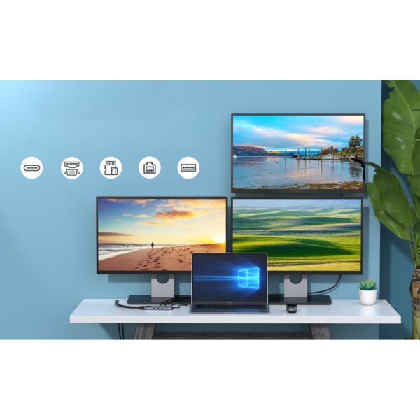 Adapter HUB wielofunkcyjny z wyświetlaczem USB-C USB-A VGA AUX SD TF 12w1 szary 6 1016708 7 adapter hub wielofunkcyjny z wyswietlacz choetech hurtownia sklep