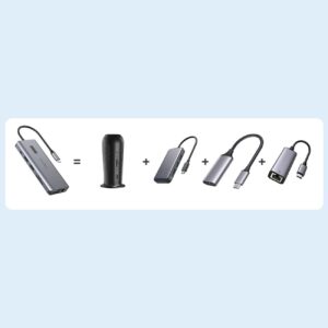 Adapter HUB wielofunkcyjny z wyświetlaczem USB-C USB-A VGA AUX SD TF 12w1 szary 16 Adapter HUB wielofunkcyjny z wyświetlaczem USB-C USB-A VGA AUX SD TF 12w1 szary - obrazek 8