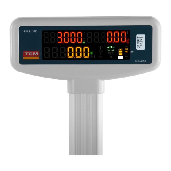 Waga sklepowa cenowa zalegalizowana EGE-LED TEM RS232 3kg / 1g 5 10200009 5