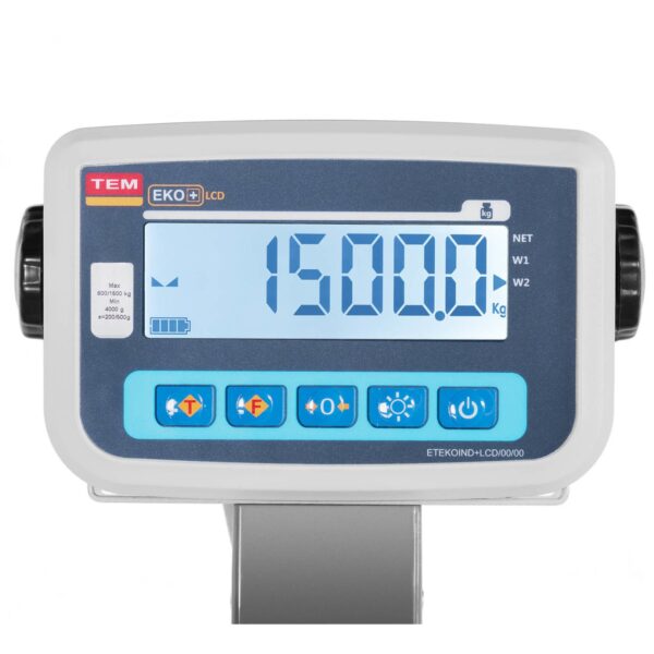 Waga weterynaryjna platformowa inwentarzowa z klatką dla zwierząt 1500/0.5 kg 110x240 cm LCD 2 10200110 2