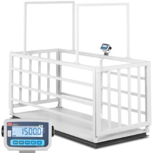 Waga weterynaryjna platformowa inwentarzowa z klatką dla zwierząt 1500/0.5 kg 110x240 cm LCD 5 Waga weterynaryjna platformowa inwentarzowa z klatką dla zwierząt 1500/0.5 kg 110x240 cm LCD - obrazek 1
