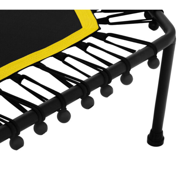 Trampolina fitness do ćwiczeń z regulowanym uchwytem 124 cm czarno-żółta 2 10230021 2