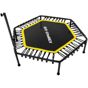 Trampolina fitness do ćwiczeń z regulowanym uchwytem 124 cm czarno-żółta 8 Trampolina fitness do ćwiczeń z regulowanym uchwytem 124 cm czarno-żółta - obrazek 4