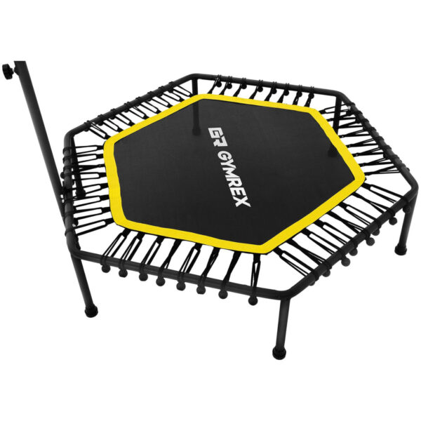 Trampolina fitness do ćwiczeń z regulowanym uchwytem 124 cm czarno-żółta 3 10230021 3