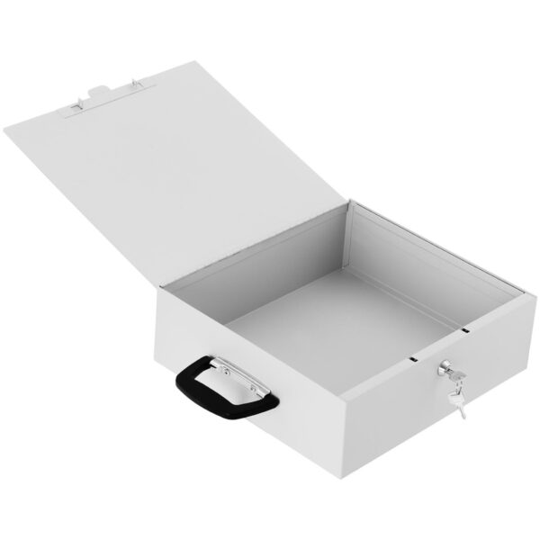 Sejf kasetka metalowa na dokumenty zamykana na klucz 350 x 320 x 110 mm DIN A5 2 10240079 2