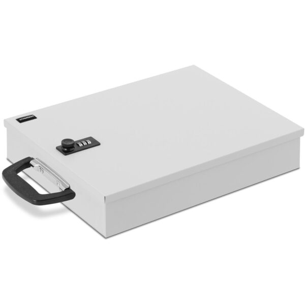 Sejf kasetka metalowa na dokumenty z zamkiem szyfrowym 355 x 255 x 70 mm DIN A6 1 10240080 1