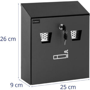 Popielniczka ścienna z wyjmowanym pojemnikiem zamykana na klucz 26 x 25 x 9 cm 11 Popielniczka ścienna z wyjmowanym pojemnikiem zamykana na klucz 26 x 25 x 9 cm - obrazek 6