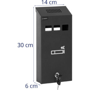 Popielniczka ścienna z wyjmowanym pojemnikiem zamykana na klucz 30 x 14 x 6 cm 11 Popielniczka ścienna z wyjmowanym pojemnikiem zamykana na klucz 30 x 14 x 6 cm - obrazek 6