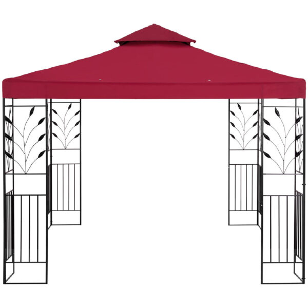 Pawilon ogrodowy altana z ornamentem składana 3 x 3 x 2.6 m czerwone wino 2 10250038 2
