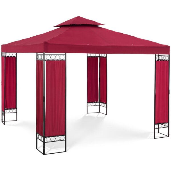 Pawilon ogrodowy altana namiot składany 3 x 3 x 2.6 m czerwone wino 1 10250042 1