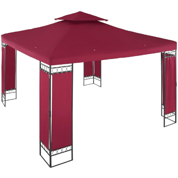 Pawilon ogrodowy altana namiot składany 3 x 3 x 2.6 m czerwone wino 3 10250042 3