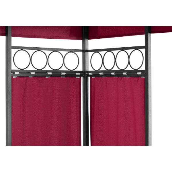 Pawilon ogrodowy altana namiot składany 3 x 3 x 2.6 m czerwone wino 5 10250042 5