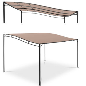 Zadaszenie ogrodowe altana wolnostojąca 4 x 3 x 2.5 m beżowa 6 Zadaszenie ogrodowe altana wolnostojąca 4 x 3 x 2.5 m beżowa - obrazek 1