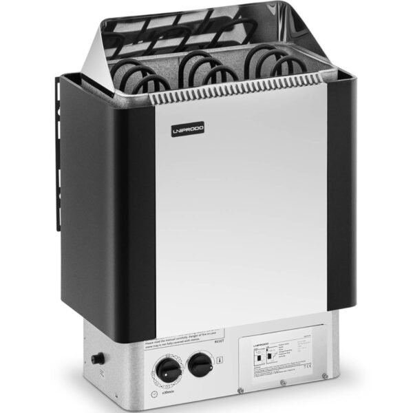 Piec do sauny elektryczny z wbudowanym sterowaniem 3-6 m3 do 110C 400 V 4.5 kW srebrno-czarny 1 10250216 1