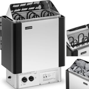 Piec do sauny elektryczny z wbudowanym sterowaniem 3-6 m3 do 110C 400 V 4.5 kW srebrno-czarny 8 Piec do sauny elektryczny z wbudowanym sterowaniem 3-6 m3 do 110C 400 V 4.5 kW srebrno-czarny - obrazek 1