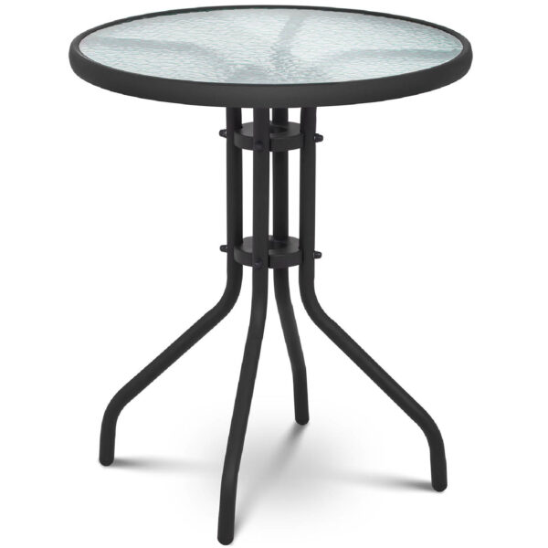 Stolik balkonowy kawowy ogrodowy szklany okrągły śr. 60 cm 1 10250382 1
