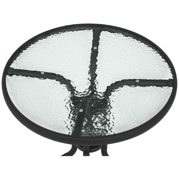 Stolik balkonowy kawowy ogrodowy szklany okrągły śr. 60 cm 2 10250382 2