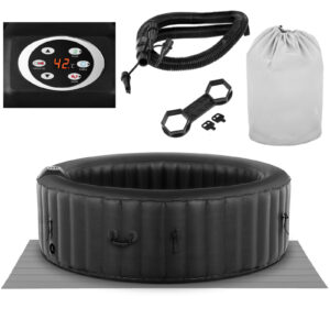 Jacuzzi ogrodowe dmuchane z masażem 6 osobowe 42C 1000 l czarne 9 Jacuzzi ogrodowe dmuchane z masażem 6 osobowe 42C 1000 l czarne - obrazek 1