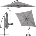 10250523 parasol ogrodowy na wysiegniku kwadratowy 250 x 250 cm ciemnoszary ean 4062859088123 hurtownia sklep