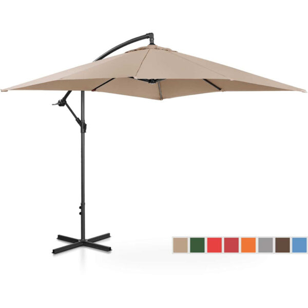 Parasol ogrodowy na wysięgniku kwadratowy 250 x 250 cm kremowy 1 10250524 1