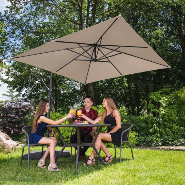 Parasol ogrodowy na wysięgniku kwadratowy 250 x 250 cm kremowy 3 10250524 11