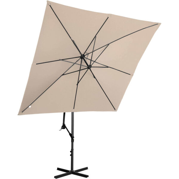 Parasol ogrodowy na wysięgniku kwadratowy 250 x 250 cm kremowy 6 10250524 4