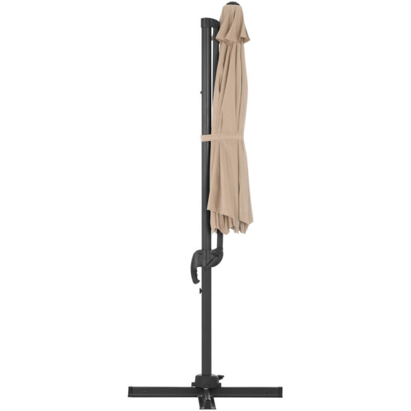 Parasol ogrodowy na wysięgniku bocznym uchylny okrągły śr. 300 cm kremowy 8 10250525 6