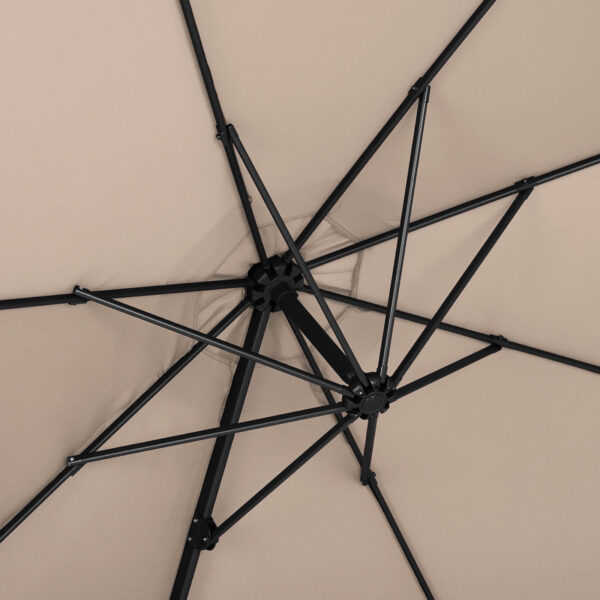 Parasol ogrodowy na wysięgniku bocznym uchylny okrągły śr. 300 cm kremowy 9 10250525 7
