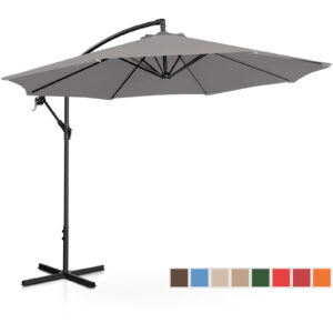 Parasol ogrodowy na wysięgniku okrągły uchylny śr. 300 cm ciemnoszary 12 Parasol ogrodowy na wysięgniku okrągły uchylny śr. 300 cm ciemnoszary - obrazek 2