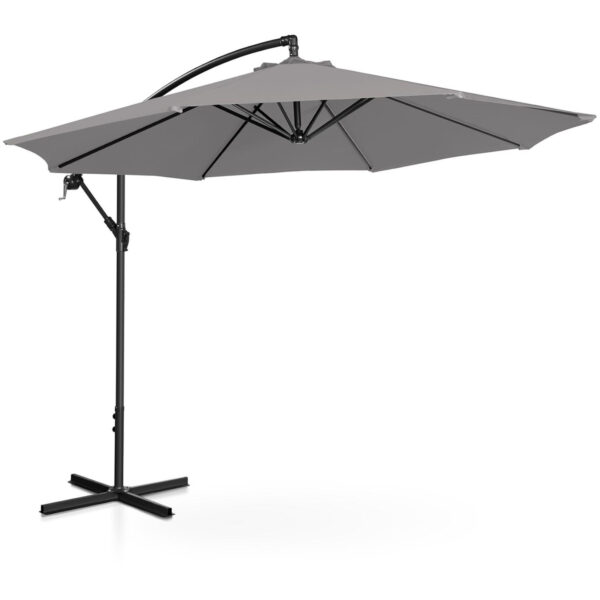 Parasol ogrodowy na wysięgniku okrągły uchylny śr. 300 cm ciemnoszary 3 10250526 11
