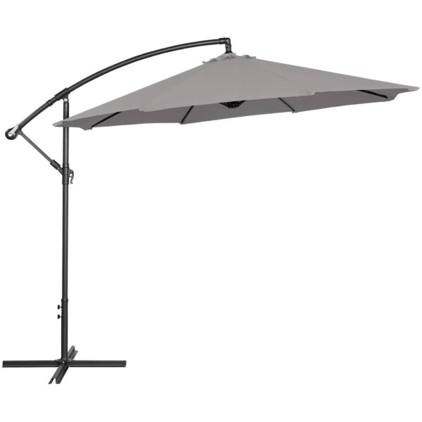 Parasol ogrodowy na wysięgniku okrągły uchylny śr. 300 cm ciemnoszary 4 10250526 2