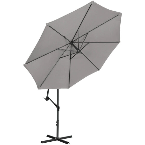 Parasol ogrodowy na wysięgniku okrągły uchylny śr. 300 cm ciemnoszary 5 10250526 3