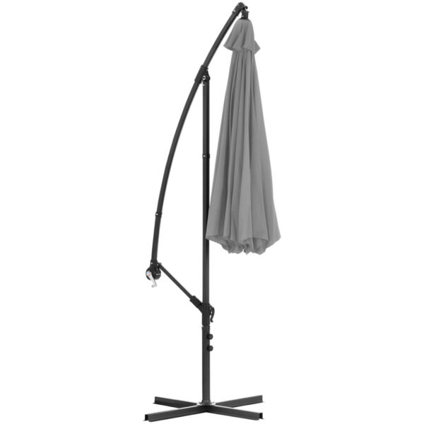 Parasol ogrodowy na wysięgniku okrągły uchylny śr. 300 cm ciemnoszary 6 10250526 4