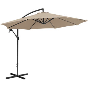 Parasol ogrodowy na wysięgniku okrągły uchylny śr. 300 cm kremowy 12 Parasol ogrodowy na wysięgniku okrągły uchylny śr. 300 cm kremowy - obrazek 2