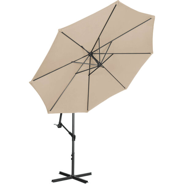 Parasol ogrodowy na wysięgniku okrągły uchylny śr. 300 cm kremowy 5 10250531 4