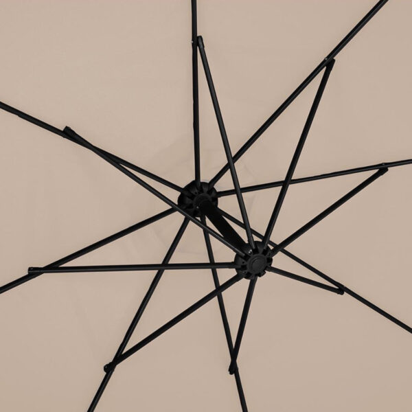 Parasol ogrodowy na wysięgniku okrągły uchylny śr. 300 cm kremowy 7 10250531 6