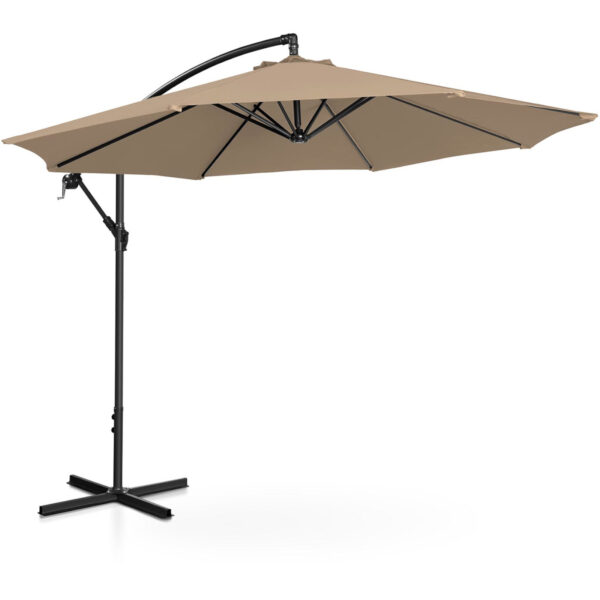 Parasol ogrodowy na wysięgniku okrągły uchylny śr. 300 cm szarobrązowy 3 10250532 11