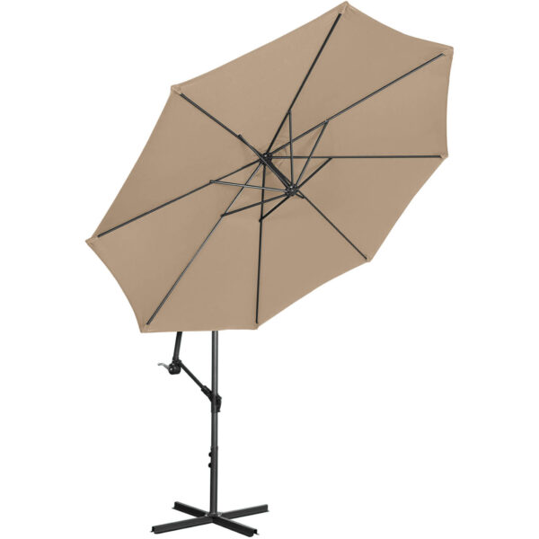 Parasol ogrodowy na wysięgniku okrągły uchylny śr. 300 cm szarobrązowy 5 10250532 3