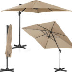 10250535 parasol ogrodowy boczny na wysiegniku kwadratowy 250 x 250 cm szarobrazowy ean 4062859088246 hurtownia sklep