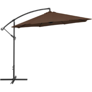 Parasol ogrodowy na wysięgniku okrągły uchylny śr. 300 cm brązowy 16 Parasol ogrodowy na wysięgniku okrągły uchylny śr. 300 cm brązowy - obrazek 6